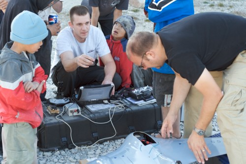 Arctic Perspective Initiative (2006 – ongoing). Marko Peljhan and Matthew Biederman working with Inuit communities of the North and Arctic Regions.