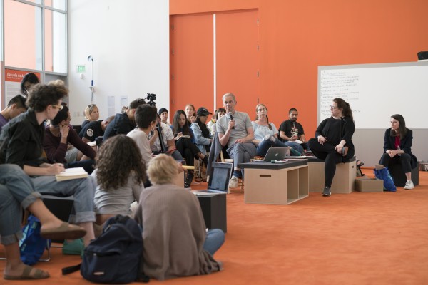 Installation view, Escuela de Arte Útil, a commissioned art project for the exhibition Tania Bruguera: Talking to Power / Hablándole al Poder, Yerba Buena Center for the Arts, San Francisco, 2017. Courtesy Yerba Buena Center for the Arts. Photographs by Nando Alvarez-Perez.